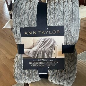 Ann Taylor Plush Gray Oversized Throw New